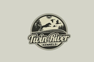 create a standout logo for dog trainer twin river kennels