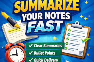 summarize your notes into clear easy to read study material
