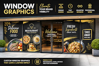 design professional shopfront, window graphics, window decals and wall wraps