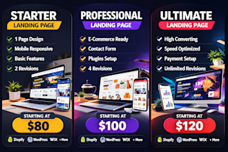 design a high converting shopify or website landing page