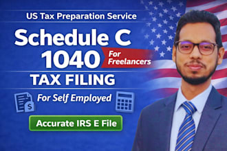prepare and e file schedule c 1040 US tax return for self employed