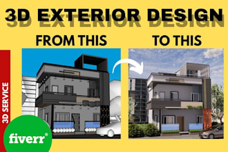 design exterior and interior 3d in sketchup