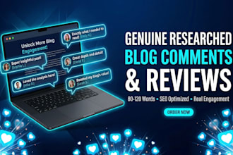 write genuine blog comments, reviews and engaging content