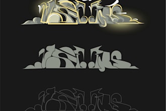 draw unique graffiti piece for logo, clothing brands, and nicknames