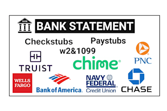 do bank statement reconciliation, check stubs and pay stubs