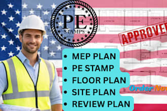 do architectural city permit drawing floor plan mep review engineering pe stamp