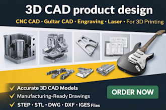 do 3d product  design cnc design guitar cad engraving laser for 3d printing
