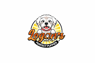 create attractive and imagination puppy logo design
