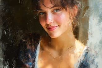 paint a real oil painting on canvas