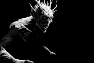 draw creepy horror fantasy monster illustration