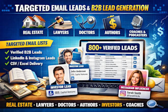find authors email leads real estate lawyers coaches doctor investors influencer