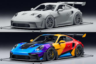 do 3d car modeling automotive vehicle design truck rc car police car 3d printing