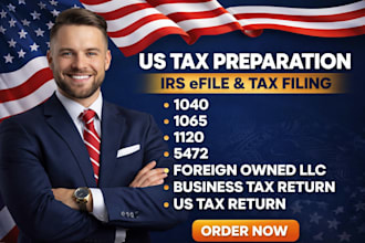 prepare and efile US tax returns for individual and business 1040, 1120, 1065