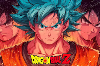 draw your character in dragon ball style digital art