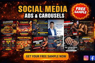 design social media ads, banners and carousels