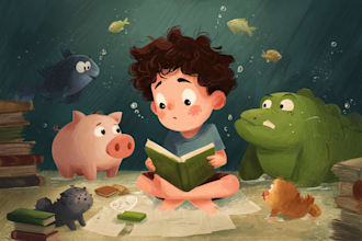 design children book illustration and children book cover
