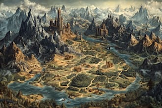 draw fantasy map dnd map rpg fantasy map illustration
