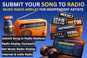 submit song to radio stations music radio airplay promotion internet radio