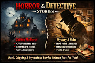 write gripping horror and detective stories for you