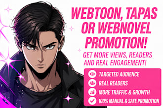 boost webtoon promotion, tapas comic promotion or webnovel