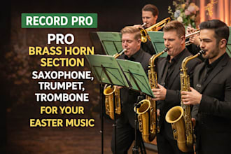 record pro brass horn section saxophone, trumpet, trombone to your easter music