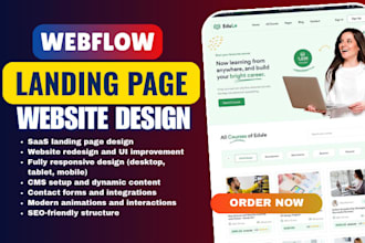 design or redesign webflow website, saas landing page and webflow development