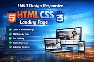 design responsive HTML CSS landing page