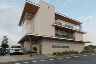 design enscape house, architectural render, willow cottage craftsman house