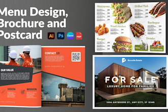 do trifold brochure bifold brochure food menu business card postcard rack card