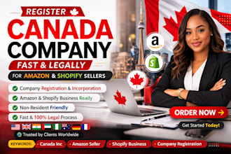 register canada company for amazon shopify sellers canada incorporation