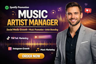 be your music artist manager, social media manager and music promotion expert