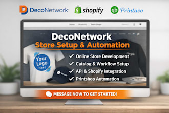 deconetwork automation website storefront printshop setup shopify integration