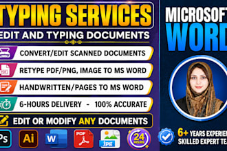 edit modify convert typing scanned documents retype handwritten to ms word