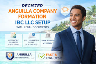 register anguilla company formation, ibc llc setup with legal documents