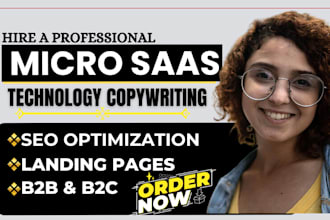 write seo saas and tech website copywriting, landing page for start up, b2b lead