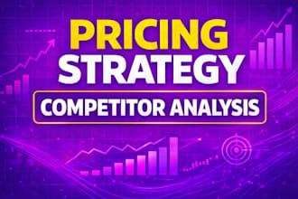 do market research, competitor analysis and pricing strategy