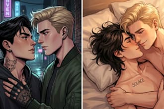 do mafia dark romance spicy fantasy romance book cover with gay character art