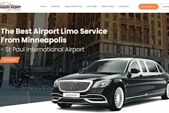 design chauffeur booking website, limousine website, taxi booking website