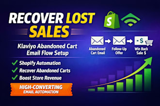 set up klaviyo abandoned cart email flow to recover shopify sales