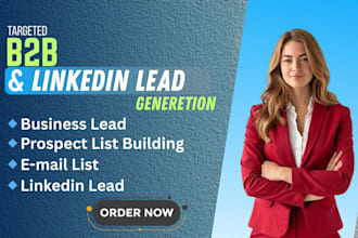 do targeted b2b lead generation, linkedin lead and data entry