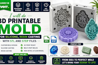 do a 3d printable mold for silicone, resin casting with stl and step files