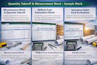 do construction quantity takeoff and boq from drawings