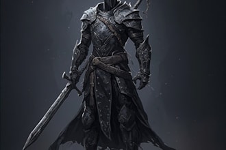 create full body dnd character art and illustration