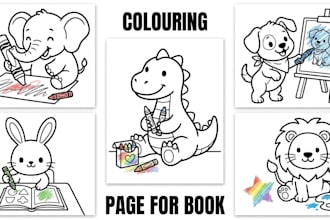 create kids coloring pages, coloring book pages and kdp coloring book for amazon