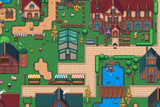 create 2d top down tileset rpg pixel art tileset tilemap sprite sheet game asset