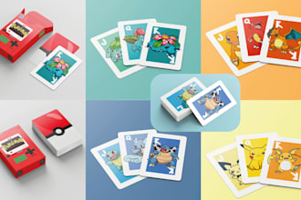 design custom card games illustrated playing cards 52 poker deck card box design