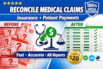 reconcile medical practice insurance claims and patient payments
