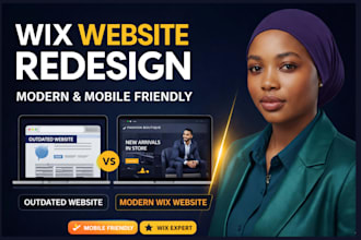 build wix website design, wix website redesign, wix business website