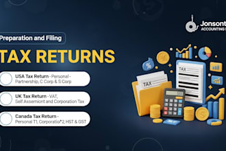 prepare USA tax returns,UK tax returns,canada tax returns for personal,corporate
