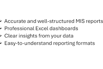 mis reports and excel dashboards